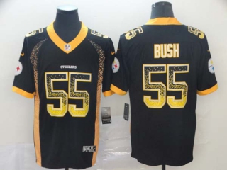 Men's Pittsburgh Steelers #55 Devin Bush Black Alternate Stitched NFL Limited Rush Drift Fashion Jersey