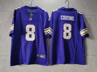 Men's Minnesota Vikings #8 Kirk Cousins Purple 2023 F.U.S.E. Vapor Untouchable Limited Stitched Football Jersey