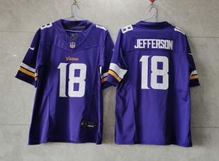Men's Minnesota Vikings #18 Justin Jefferson Purple 2023 F.U.S.E. Vapor Untouchable Limited Stitched Football Jersey