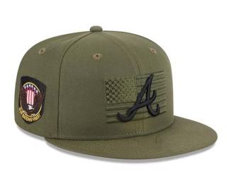 MLB Atlanta Braves New Era Green 2023 Armed Forces Day On-Field 9FIFTY Snapback Hat 2048