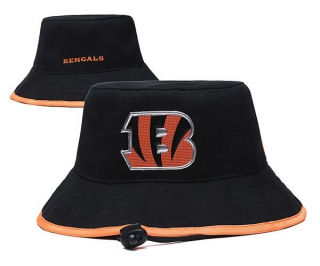 Wholesale NFL Cincinnati Bengals New Era Black Embroidered Bucket Hats 3001