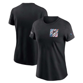 Women's Atlanta Falcons 2023 NFL Crucial Catch Sideline Tri-Blend Nike Black T-Shirt