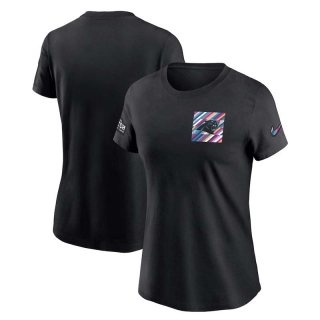 Women's Carolina Panthers 2023 NFL Crucial Catch Sideline Tri-Blend Nike Black T-Shirt
