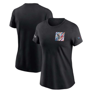 Women's Houston Texans 2023 NFL Crucial Catch Sideline Tri-Blend Nike Black T-Shirt