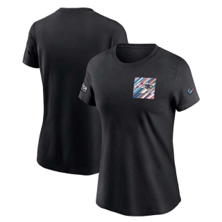 Women's New England Patriots 2023 NFL Crucial Catch Sideline Tri-Blend Nike Black T-Shirt
