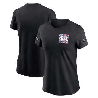 Women's New York Giants 2023 NFL Crucial Catch Sideline Tri-Blend Nike Black T-Shirt