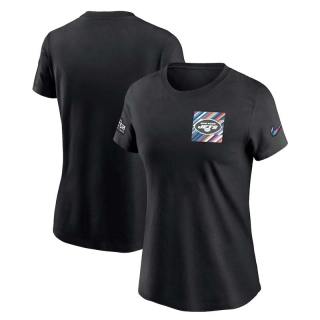 Women's New York Jets 2023 NFL Crucial Catch Sideline Tri-Blend Nike Black T-Shirt