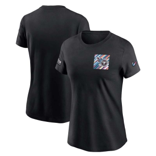 Women's Tennessee Titans 2023 NFL Crucial Catch Sideline Tri-Blend Nike Black T-Shirt
