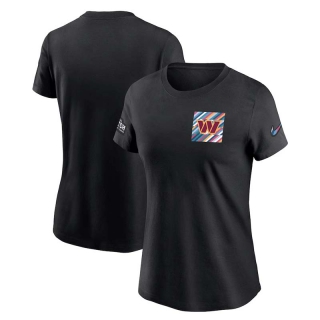 Women's Washington Commanders 2023 NFL Crucial Catch Sideline Tri-Blend Nike Black T-Shirt