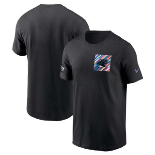 Men's Carolina Panthers 2023 NFL Crucial Catch Sideline Tri-Blend Nike Black T-Shirt