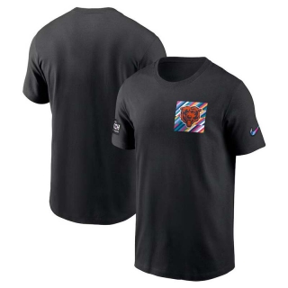 Men's Chicago Bears 2023 NFL Crucial Catch Sideline Tri-Blend Nike Black T-Shirt