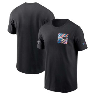 Men's New England Patriots 2023 NFL Crucial Catch Sideline Tri-Blend Nike Black T-Shirt
