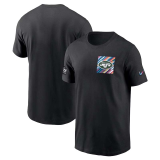 Men's New York Jets 2023 NFL Crucial Catch Sideline Tri-Blend Nike Black T-Shirt