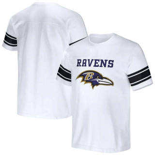 Men's Baltimore Ravens NFL x Darius Rucker Collection by Fanatics White Football Striped T-Shirt