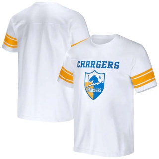 Men's Los Angeles Chargers NFL x Darius Rucker Collection by Fanatics White Football Striped T-Shirt