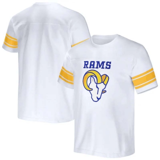 Men's Los Angeles Rams NFL x Darius Rucker Collection by Fanatics White Football Striped T-Shirt