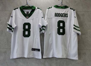 Men's NFL New York Jets #8 Aaron Rodgers Nike White Legacy Vapor F.U.S.E. Limited Jersey