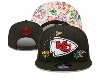 NFL Kansas City Chiefs New Era Watercolor Floral Black 9FIFTY Snapback Hat 3063