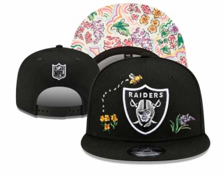 NFL Las Vegas Raiders New Era Watercolor Floral Black 9FIFTY Snapback Hat 3059