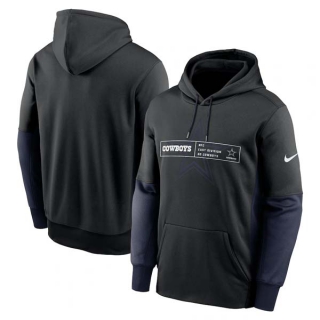 Men's NFL Dallas Cowboys Nike Black Color Block Fleece Performance Pullover Hoodie