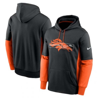 Men's NFL Denver Broncos Nike Black Color Block Fleece Performance Pullover Hoodie