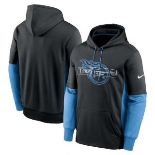 Men's NFL Tennessee Titans Nike Black Color Block Fleece Performance Pullover Hoodie