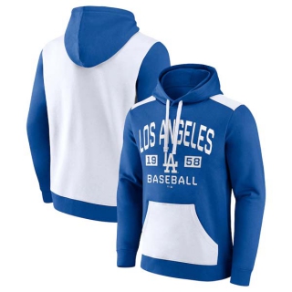 Men's MLB Los Angeles Dodgers Fanatics Branded Royal White Chip In Team Pullover Hoodie