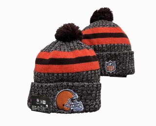 NFL Cleveland Browns New Era Graphite Brown Cuffed Beanies Knit Hat 3041