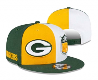 NFL Green Bay Packers New Era Gold Green 2023 Sideline 9FIFTY Snapback Hat 3044