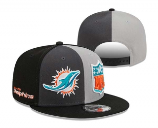 NFL Miami Dolphins New Era Gray Black 2023 Sideline 9FIFTY Snapback Hat 3002