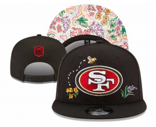 NFL San Francisco 49ers New Era Watercolor Floral Black 9FIFTY Snapback Hat 3054