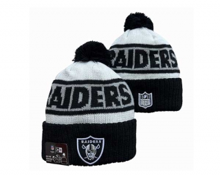 NFL Las Vegas Raiders New Era Black White 2023 Sideline Beanies Knit Hat 3055