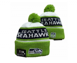NFL Seattle Seahawks New Era Neon Green White 2023 Sideline Beanies Knit Hat 3058