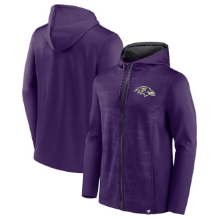 Men's NFL Baltimore Ravens Fanatics Branded Purple Pewter Ball Carrier Full Zip Hoodie