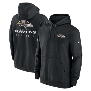 Men's NFL Baltimore Ravens Nike Black Sideline Club Fleece Pullover Hoodie