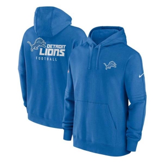 Men's NFL Detroit Lions Nike Blue Sideline Club Fleece Pullover Hoodie