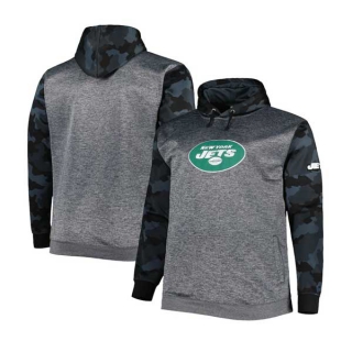 Men's NFL New York Jets Fanatics Branded Heather Charcoal Big & Tall Camo Pullover Hoodie