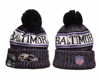 NFL Baltimore Ravens New Era Purple 2023 Cold Weather Pom Beanies Knit Hat 5017
