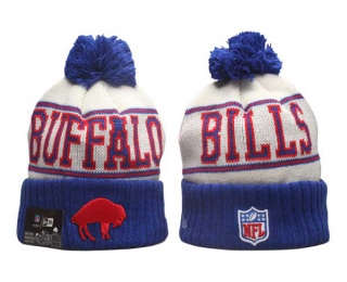 NFL Buffalo Bills New Era Royal White 2023 Cold Weather Historic Pom Beanies Knit Hat 5020