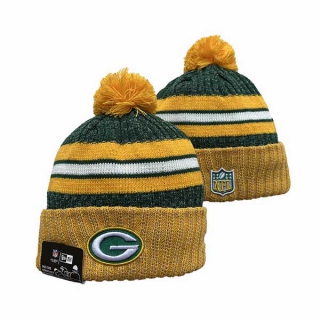 NFL Green Bay Packers New Era Gold Green 2023 Sideline Cuffed Beanies Knit Hat 3072