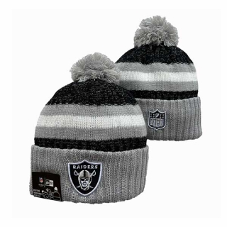 NFL Las Vegas Raiders New Era Gray Black 2023 Sideline Cuffed Beanies Knit Hat 3058