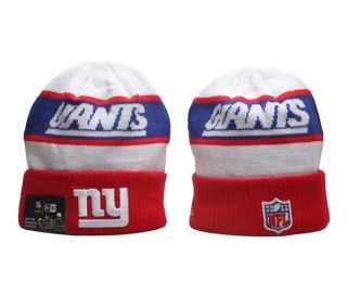 NFL New York Giants New Era White Red 2023 Sideline Tech Cuffed Knit Hat 5015