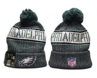 NFL Philadelphia Eagles New Era Might Green 2023 Cold Weather Pom Beanies Knit Hat 5018