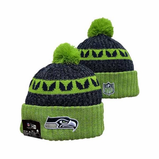 NFL Seattle Seahawks New Era Neon Green Pewter 2023 Sideline Cuffed Beanies Knit Hat 3062