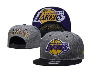 NBA Los Angeles Lakers New Era Pewter Black 9FIFTY Snapback Hat 2121