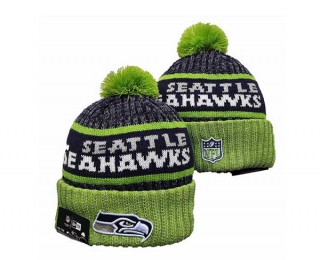 NFL Seattle Seahawks New Era Pewter Neon Green 2023 Sideline Tech Cuffed Beanies Knit Hat 3064