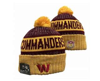 NFL Washington Commanders New Era Burgundy Gold 2023 Sideline Tech Cuffed Beanies Knit Hat 3055