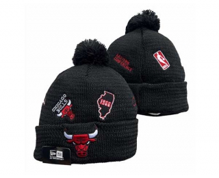 NBA Chicago Bulls New Era Black Identity Cuffed Beanies Knit Hat 3038