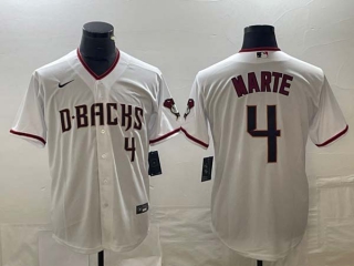 Men's MLB Arizona Diamondbacks #4 Ketel Marte White Cool Base Stitched Baseball Jersey