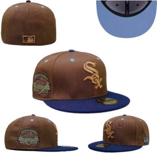 MLB Chicago White Sox New Era Brown Blue Comiskey Park 59FIFTY Fitted Hat 0511